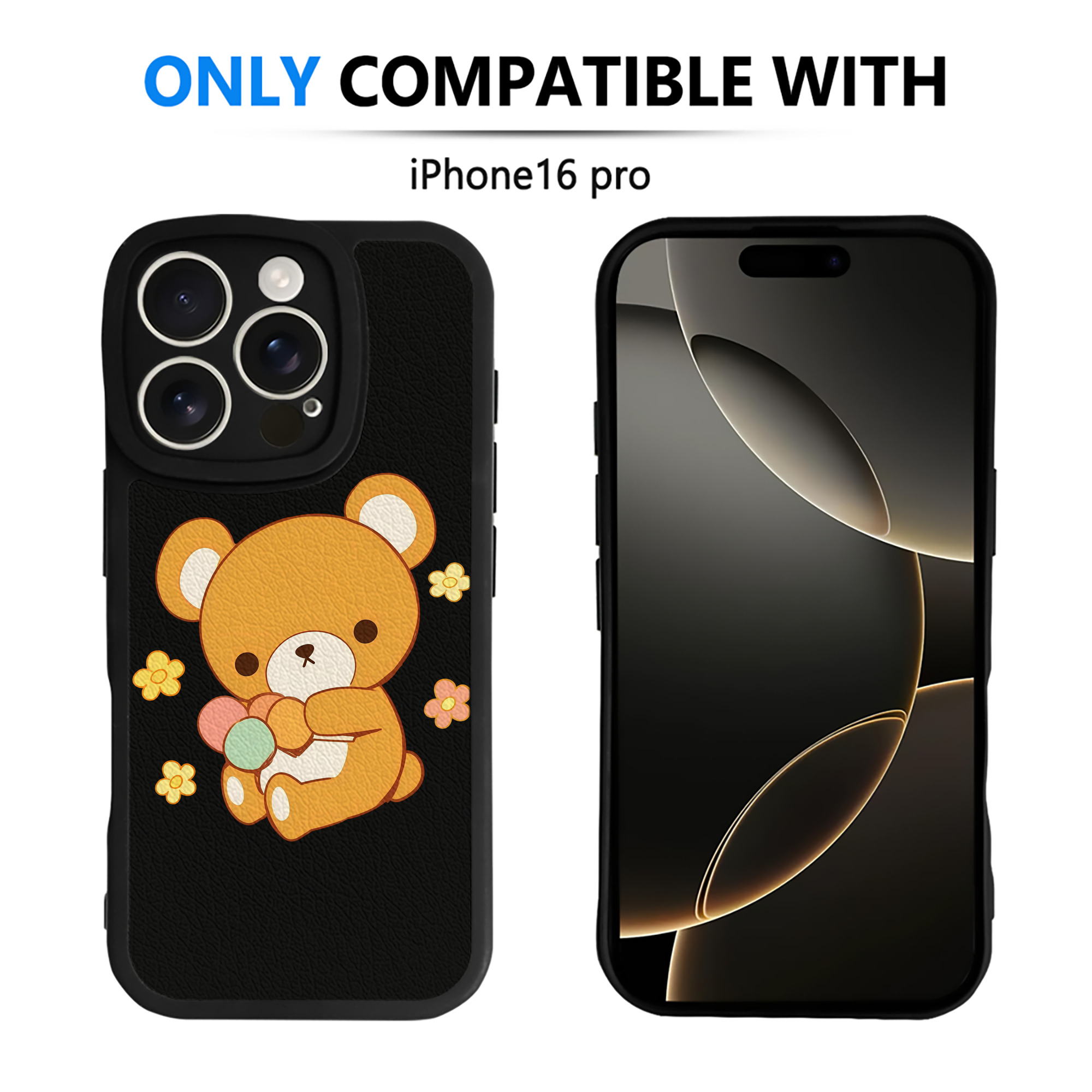 （画像用） リラックマ リラックマ キイロイトリ Rilakkuma Korilakkuma Kiiroitori 【iPhone 16シリーズ対応】シリコンスマホケース（レザー調） 材質：シリコン
